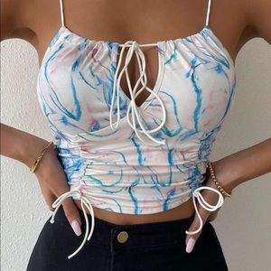 Marble Print Crop Cami Top​